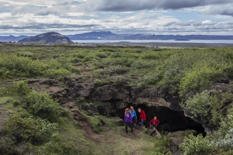 lavagrottor, island, lava, gruppresa