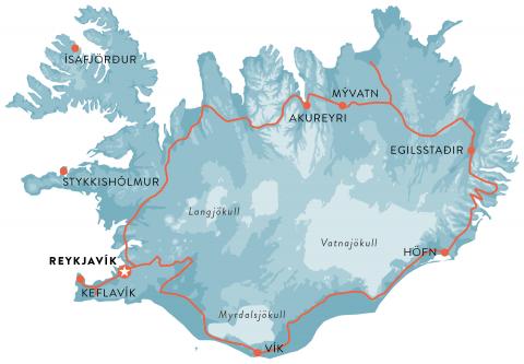 Karta - Rundresa Islands pärlor, 7 nätter