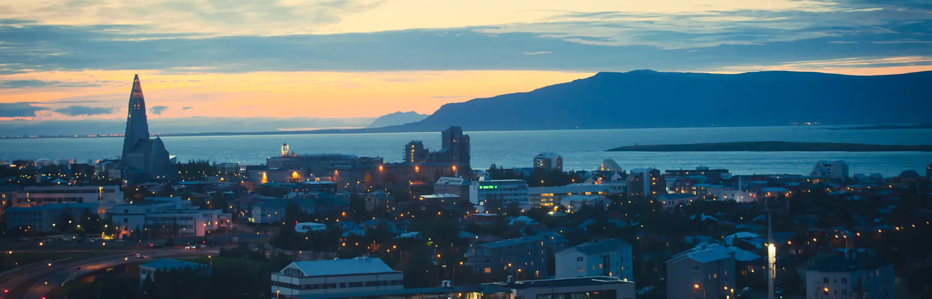 reykjavik, aften, island
