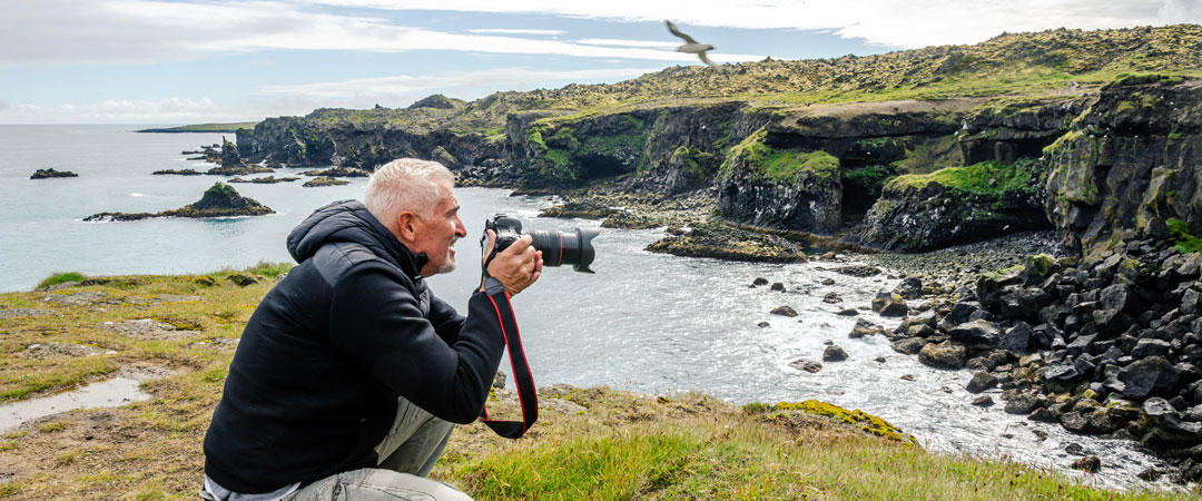 Man photographer in Iceland.